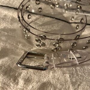 Brandy Melville Clear Belt with Silver Accents